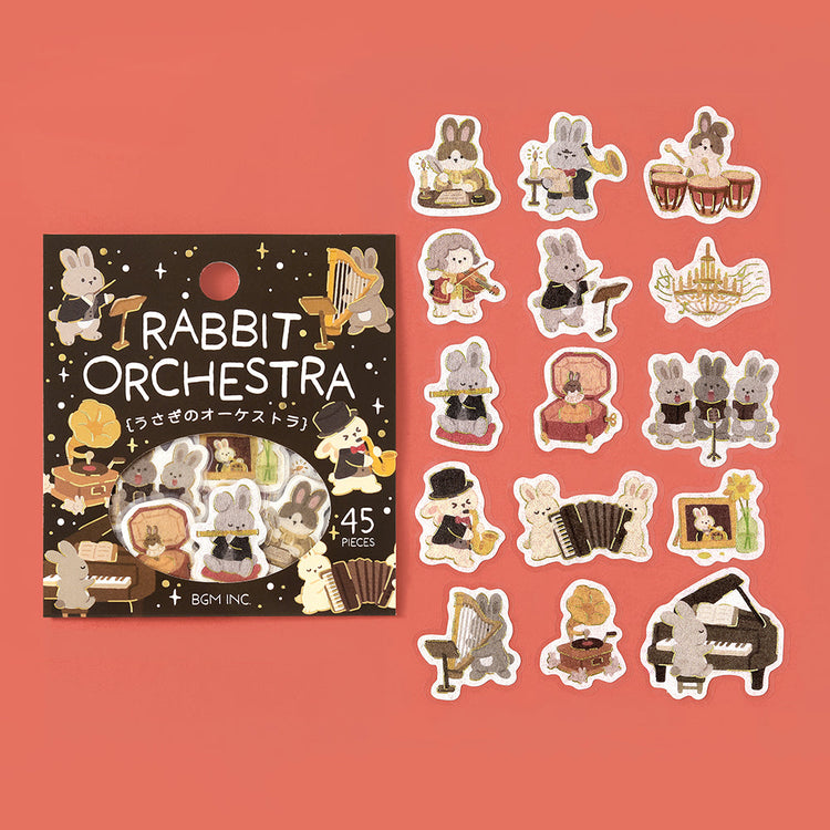 BGM Flakes Seal: Dress-up Animals – Rabbit Orchestra