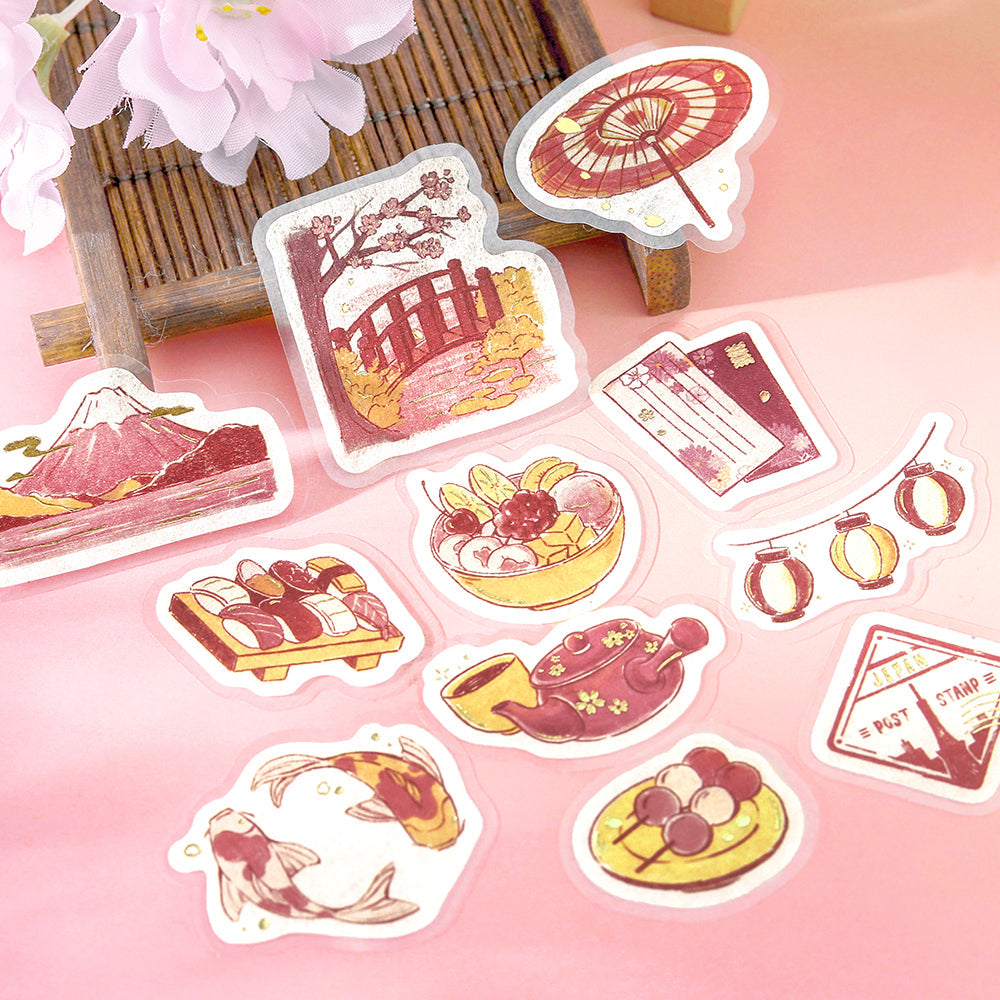 BGM Flakes Seal: Fragments of Travel — To Japan — applied in a journal