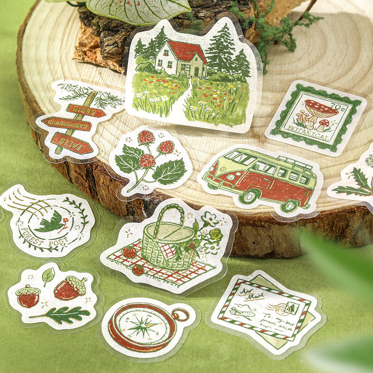BGM Flakes Seal: Fragments of Travel — To the Forest — applied in a journal
