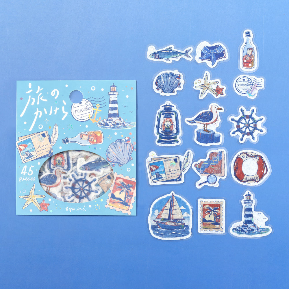 BGM Flakes Seal: Fragments of Travel — To the Sea — sticker detail