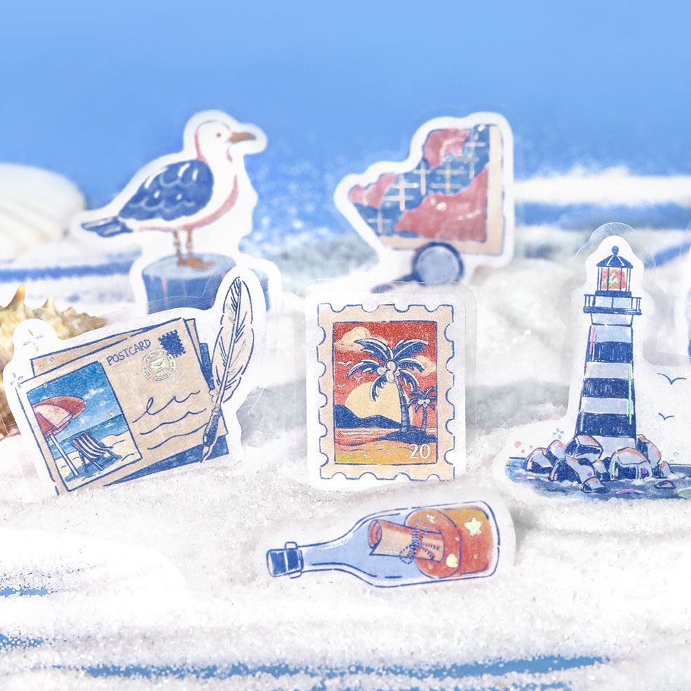BGM Flakes Seal: Fragments of Travel — To the Sea — applied in a journal