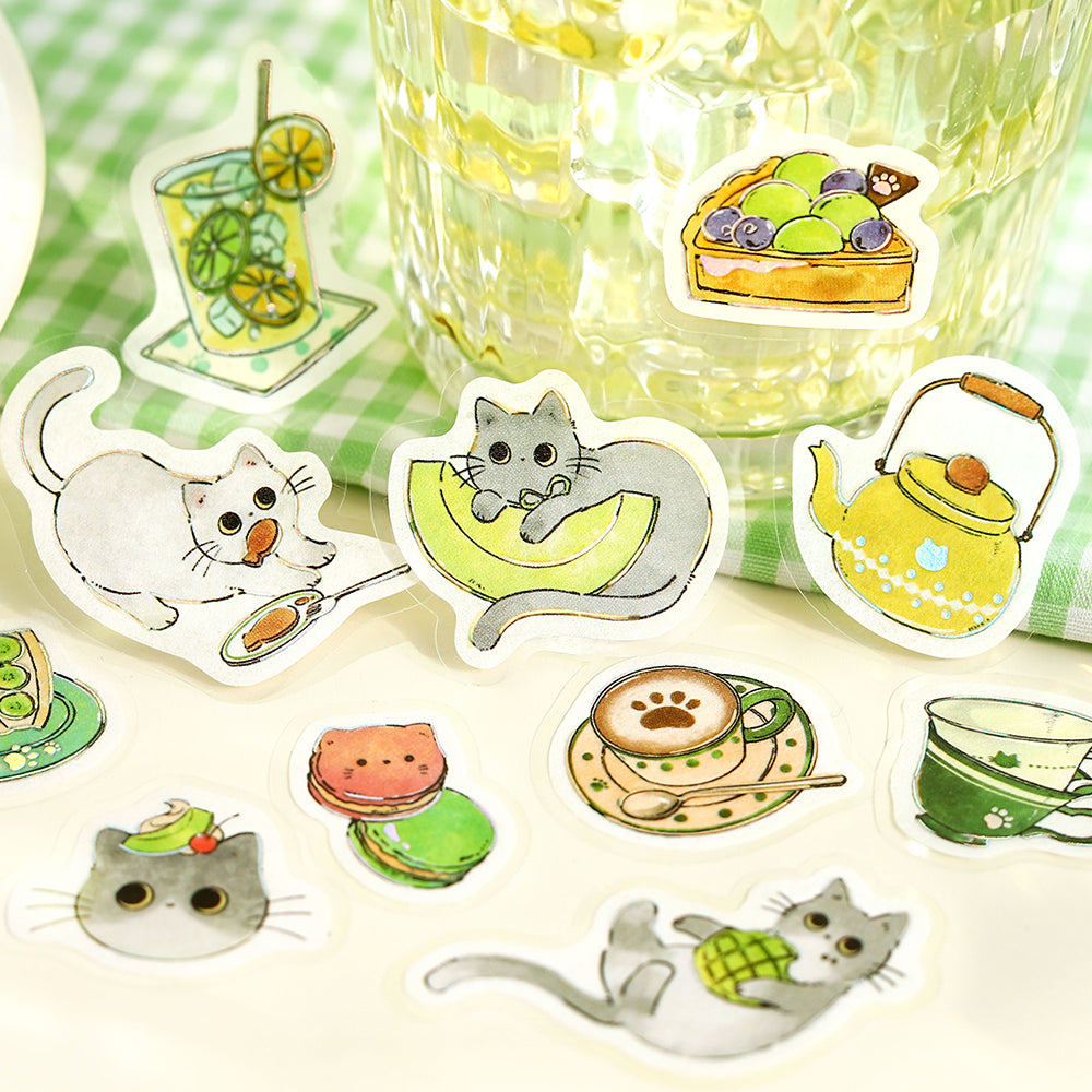 BGM Flakes Seal: Welcome Meow! — Café Haineko — applied in a journal
