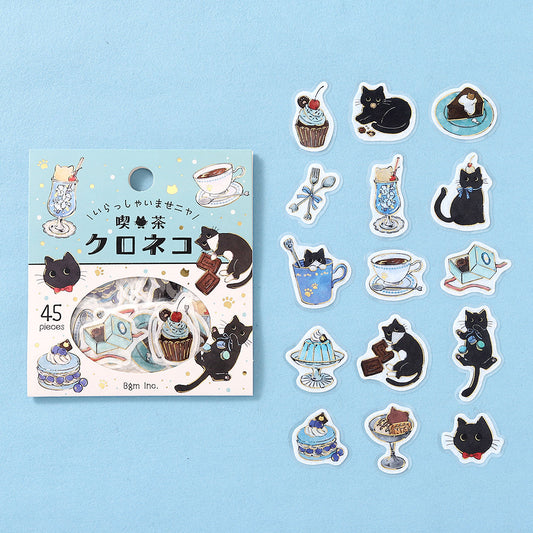 BGM Flakes Seal: Welcome Meow! — Café Kuroneko — sticker detail