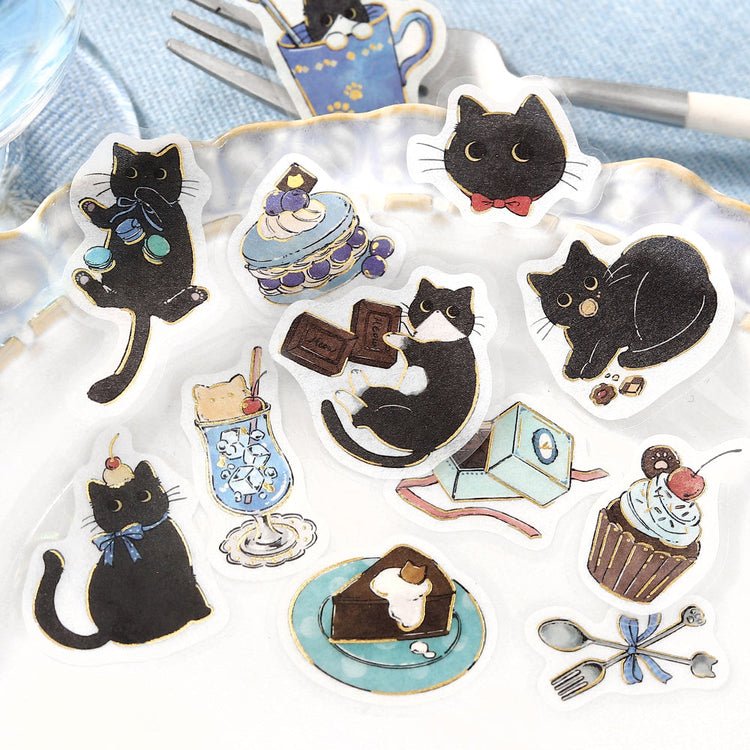 BGM Flakes Seal: Welcome Meow! — Café Kuroneko — applied in a journal
