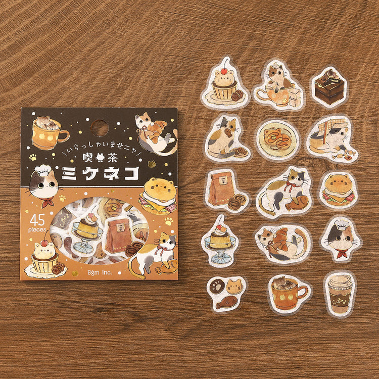BGM Flakes Seal: Welcome Meow! — Café Mikeneko — sticker detail