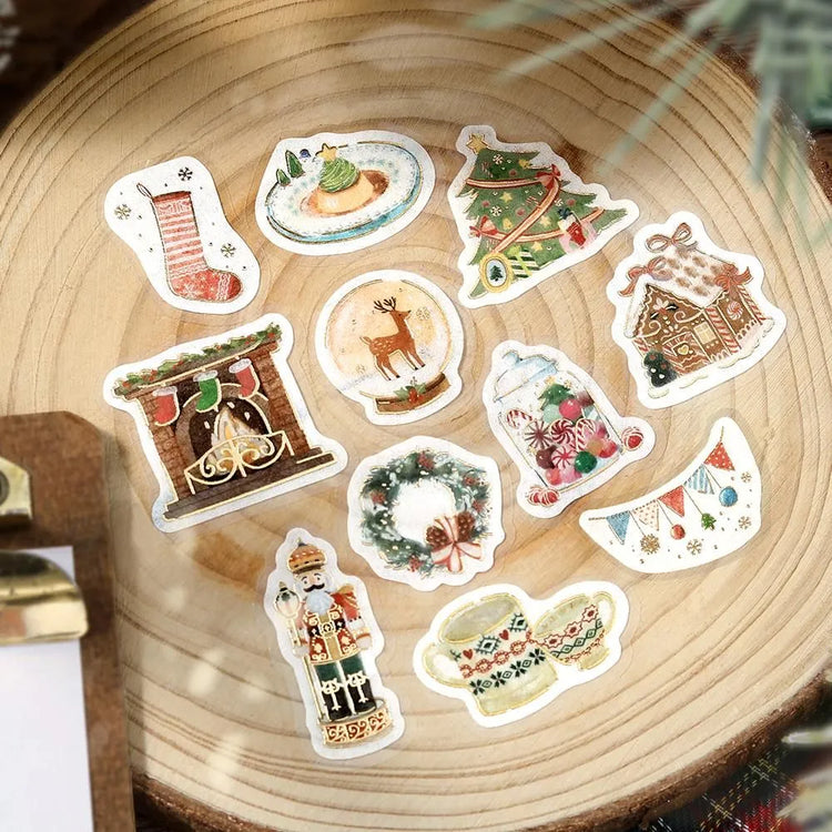 BGM Christmas Flake Seal — The Day We Wait for Santa — applied in a journal