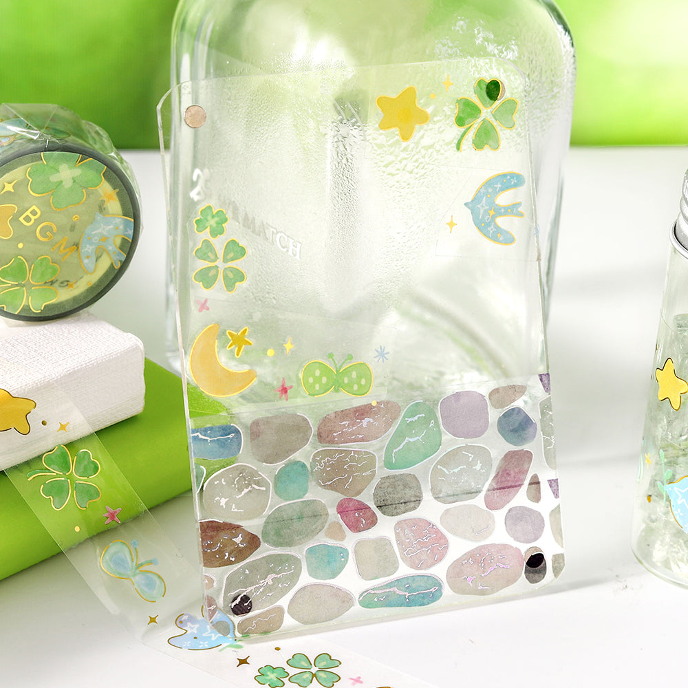 BGM Foil Stamping Clear Tape — Sky Encyclopedia: Lucky — with packaging