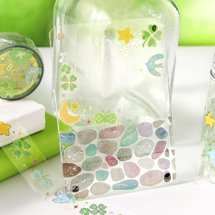 BGM Foil Stamping Clear Tape — Sky Encyclopedia: Lucky — with packaging