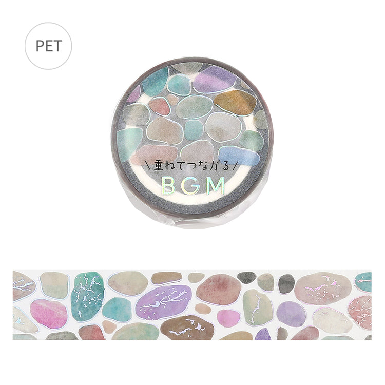 BGM Foil Stamping Clear Tape — Sky Encyclopedia: Pebble — roll front