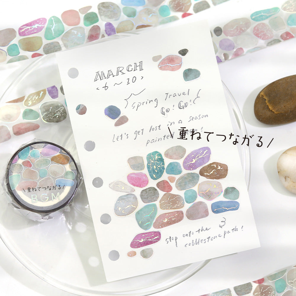 BGM Foil Stamping Clear Tape — Sky Encyclopedia: Pebble — with packaging