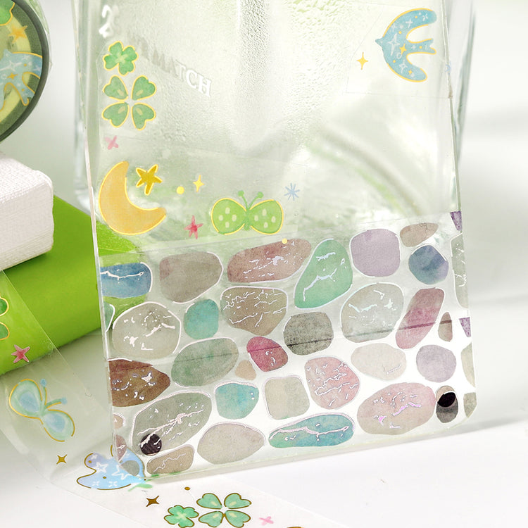 BGM Foil Stamping Clear Tape — Sky Encyclopedia: Pebble — roll side view