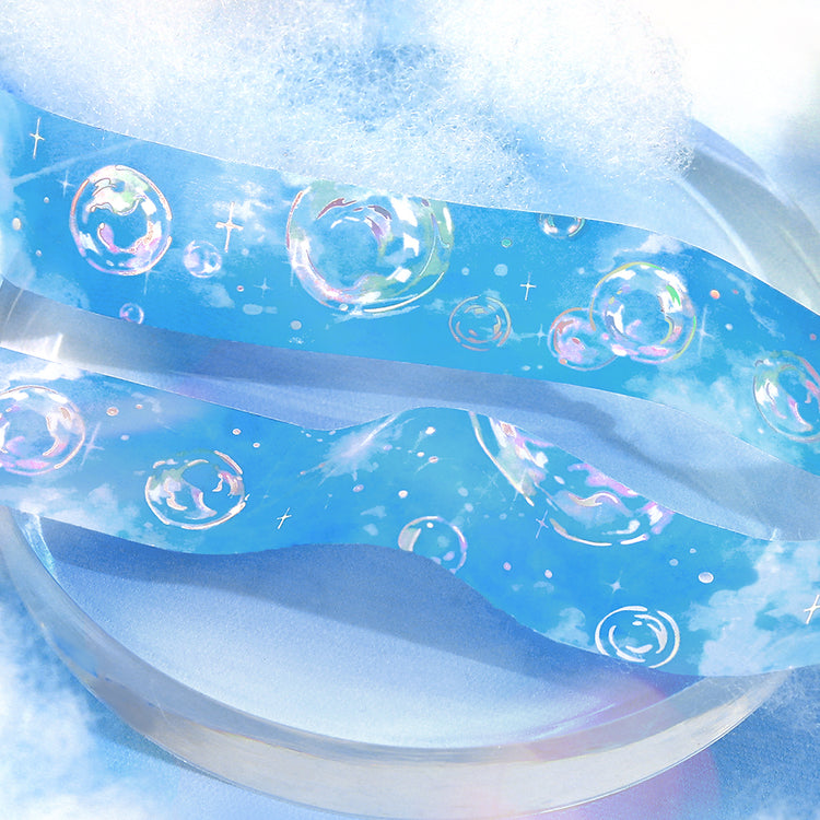 BGM Foil Stamping Clear Tape — Sky Encyclopedia: Bubble Shadow — rolled out on paper