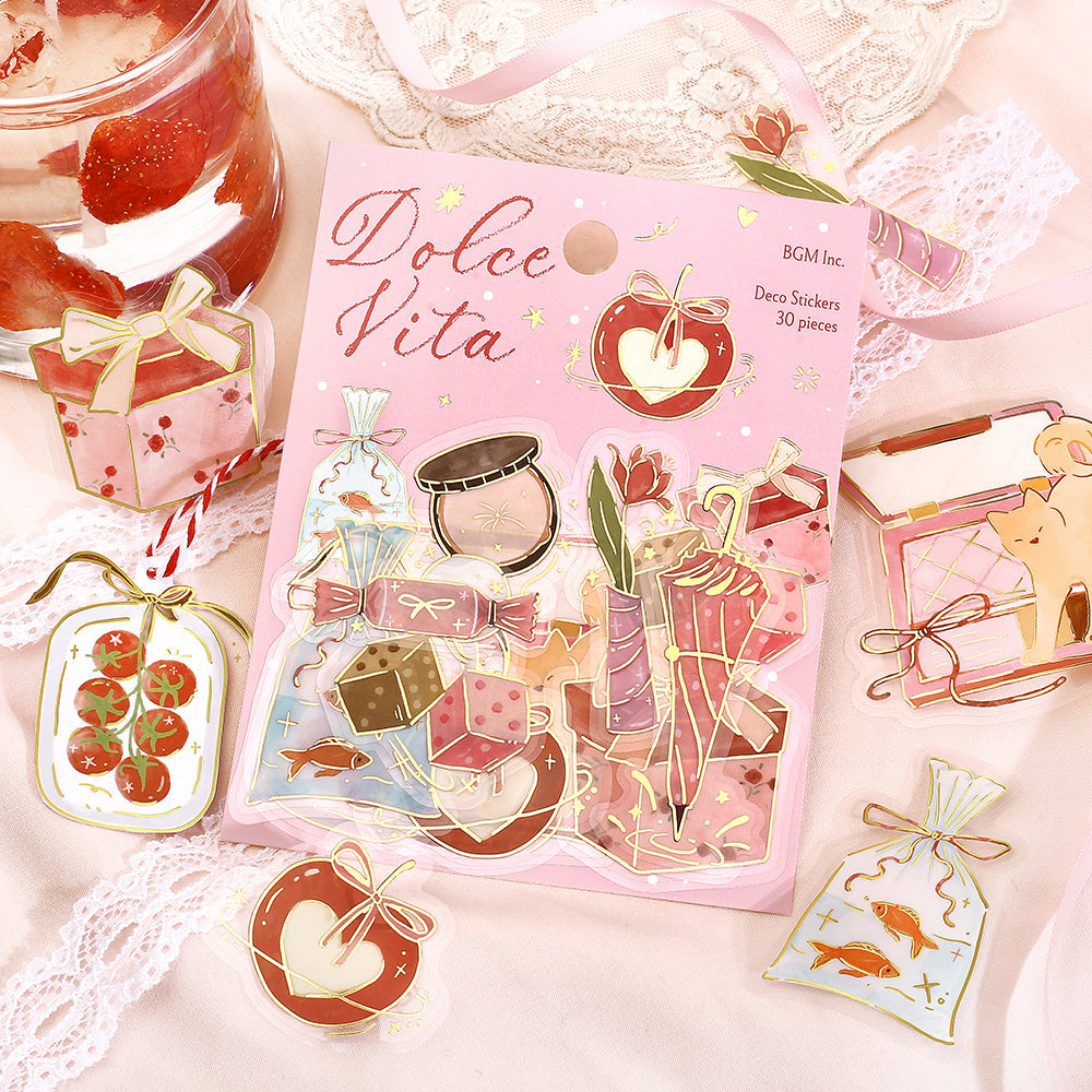 BGM Foil Stamping Flake Seal: Dolce Vita — A Good Day for Gifts — close-up