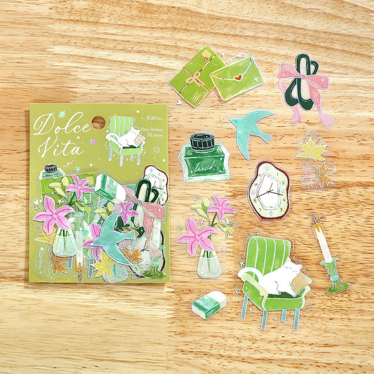 BGM Foil Stamping Flake Seal: Dolce Vita — A Happy Letter — sticker detail