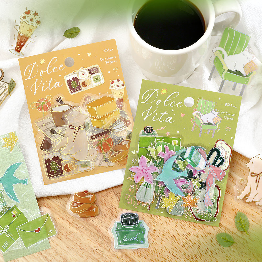 BGM Foil Stamping Flake Seal: Dolce Vita — A Happy Letter — flat lay