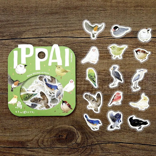 BGM Foil Stamping Flake Seal: Ippai — Full of Birds — sticker detail