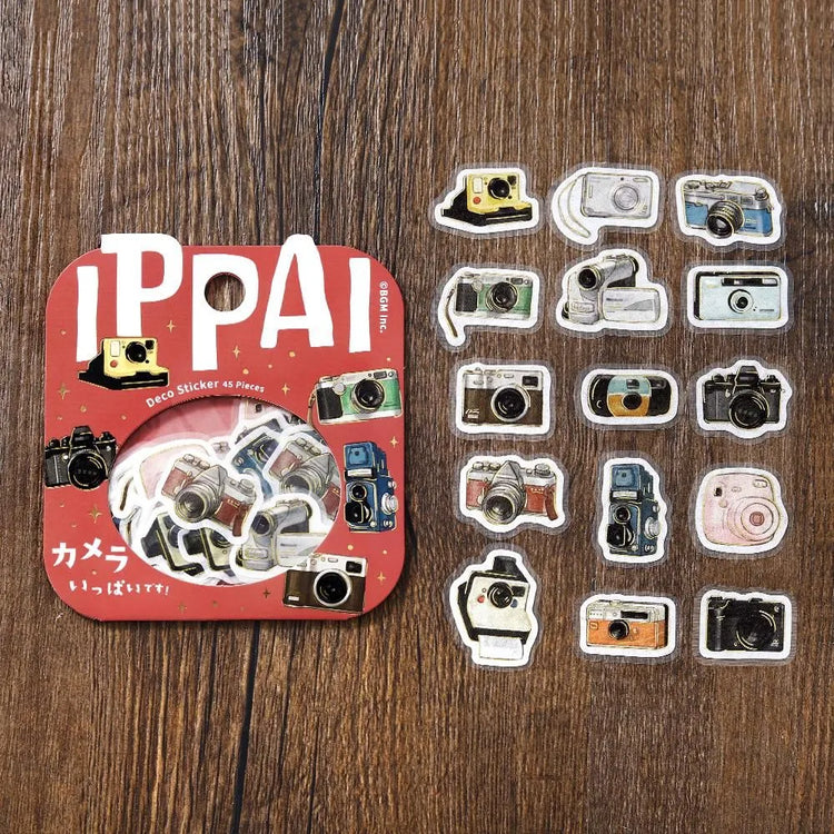 BGM Foil Stamping Flake Seal: Ippai — Full of Cameras — applied in a journal