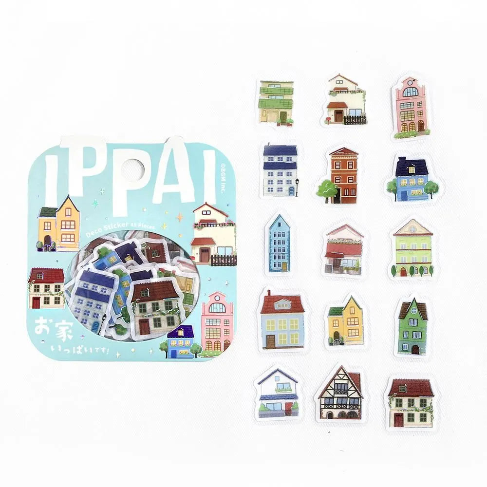 BGM Foil Stamping Flake Seal: Ippai — Full of Houses — sticker detail