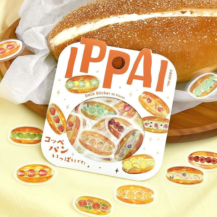 BGM Foil Stamping Flake Seal: Ippai — Full of Koppepan — close-up