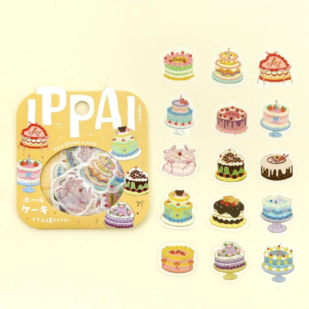 BGM Foil Stamping Flake Seal: Ippai — Full of Whole Cakes — sticker detail