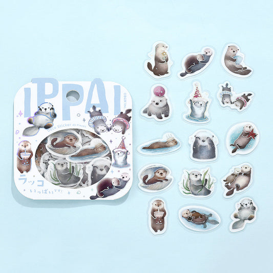 BGM Foil Stamping Flake Seal: IPPAI — Sea Otter Galore — sticker detail