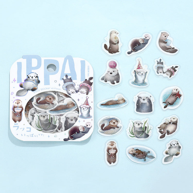 BGM Foil Stamping Flake Seal: IPPAI — Sea Otter Galore — sticker detail