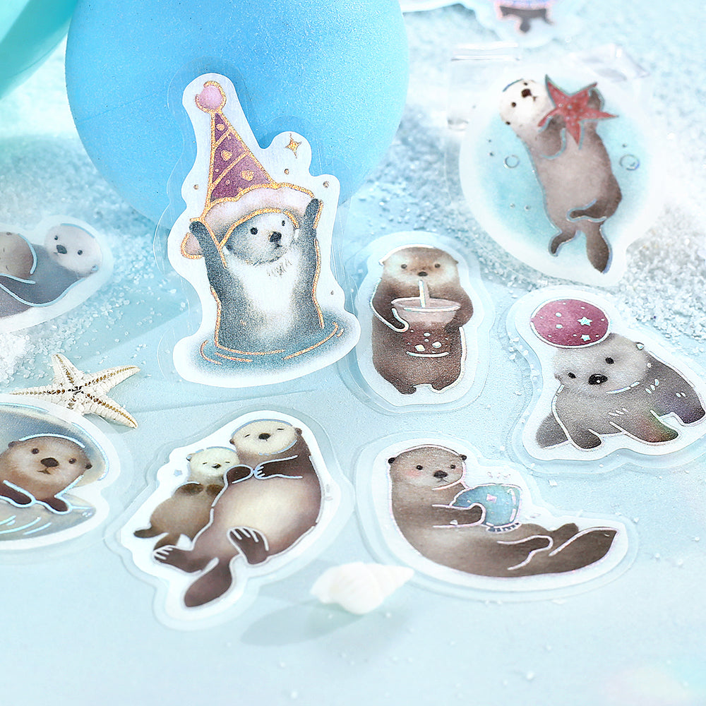 BGM Foil Stamping Flake Seal: IPPAI — Sea Otter Galore — applied in a journal