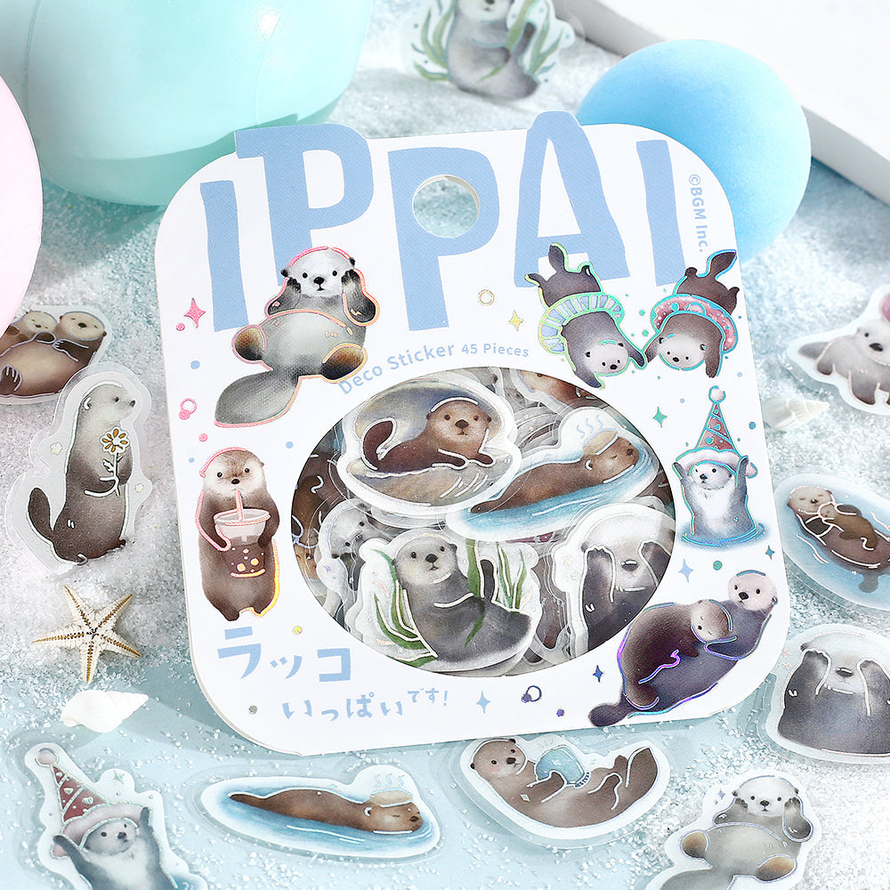 BGM Foil Stamping Flake Seal: IPPAI — Sea Otter Galore — close-up