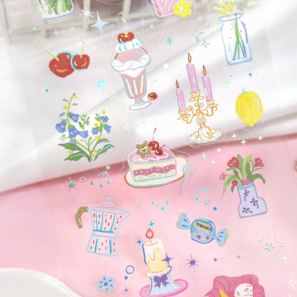 BGM Foil Stamping Iride Seal: Iride — Colors of Living — applied in a journal