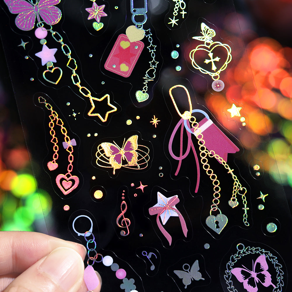 BGM Foil Stamping Iride Seal: Iride — Twinkly Charm — applied in a journal