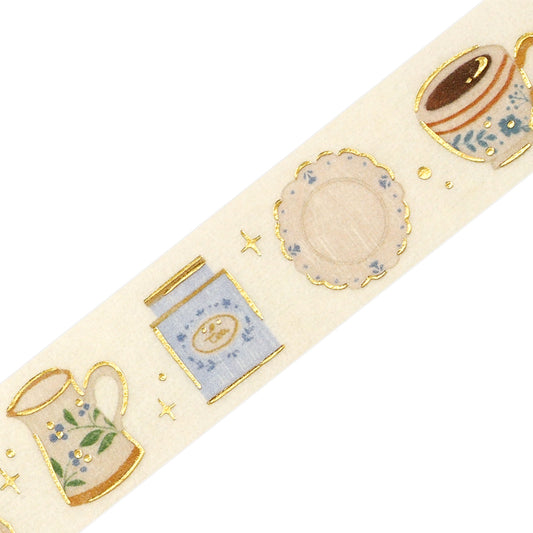BGM Foil Stamping Masking Tape — Afternoon Tea Set — pattern detail