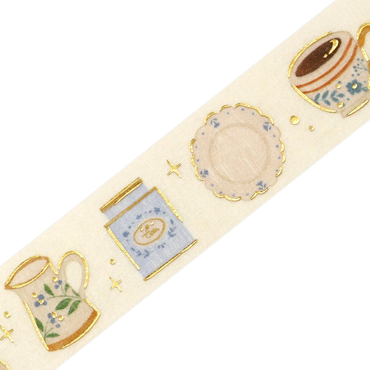 BGM Foil Stamping Masking Tape — Afternoon Tea Set — pattern detail