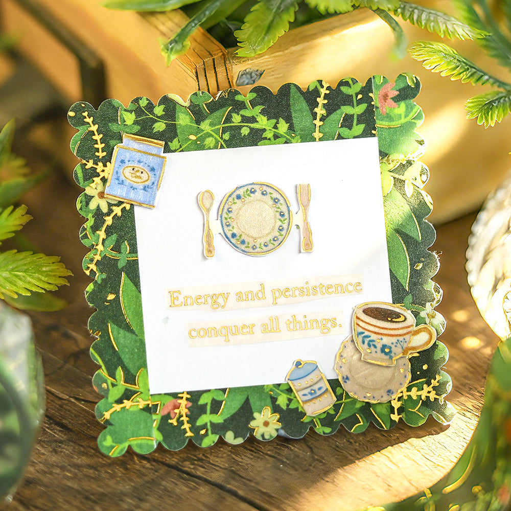 BGM Foil Stamping Masking Tape — Afternoon Tea Set — with packaging