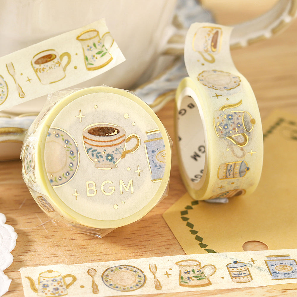 BGM Foil Stamping Masking Tape — Afternoon Tea Set — colour close-up