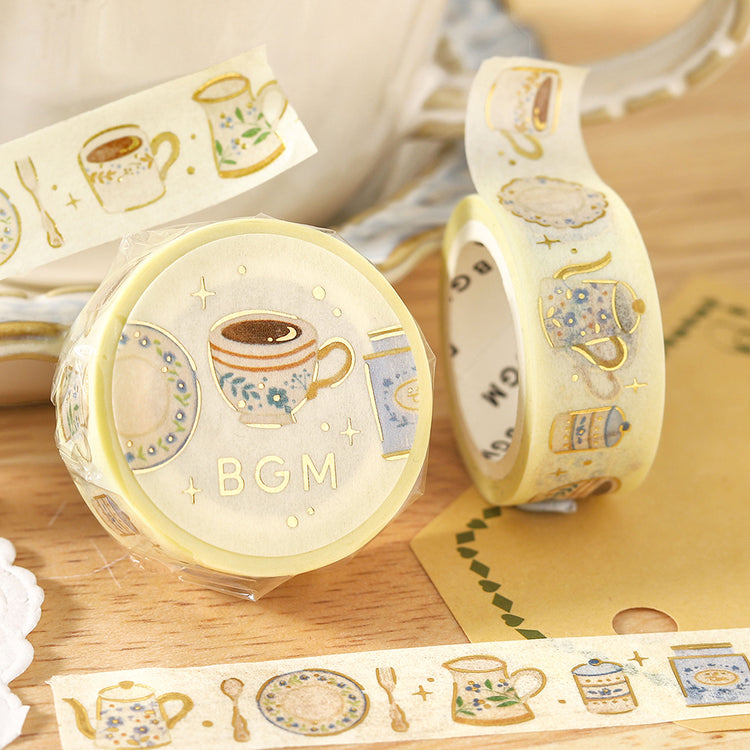 BGM Foil Stamping Masking Tape — Afternoon Tea Set — colour close-up