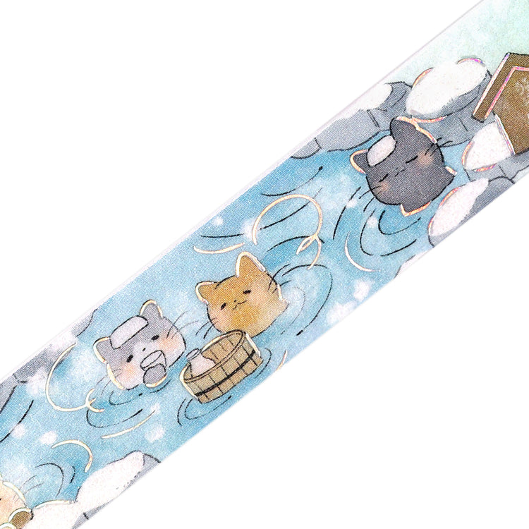 BGM Foil Stamping Masking Tape — Cat Bath — pattern detail