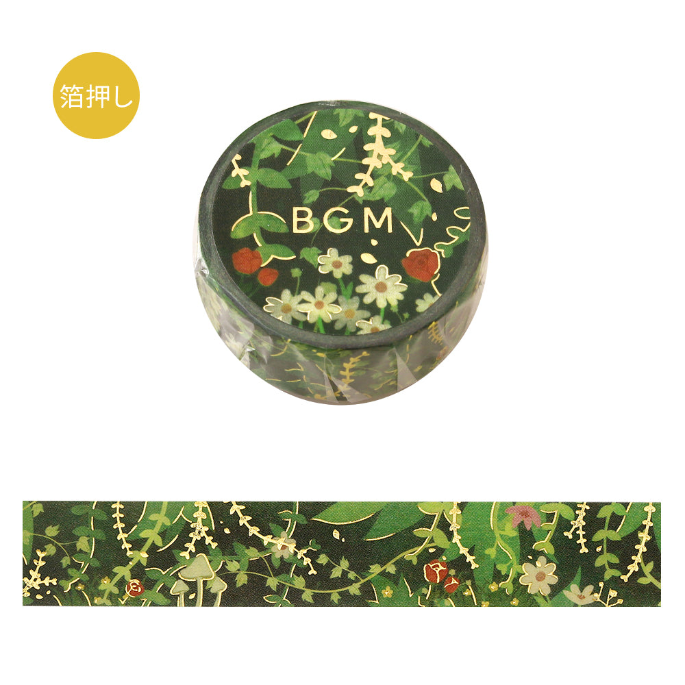 BGM Foil Stamping Masking Tape — Green Path — roll front