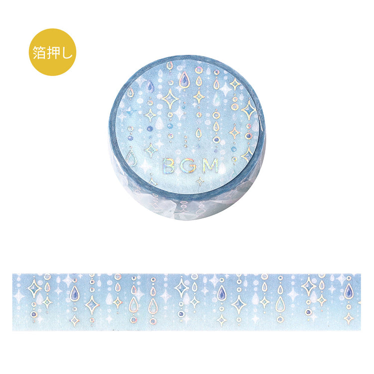 BGM Foil Stamping Masking Tape: Life — Drops of Light — roll front