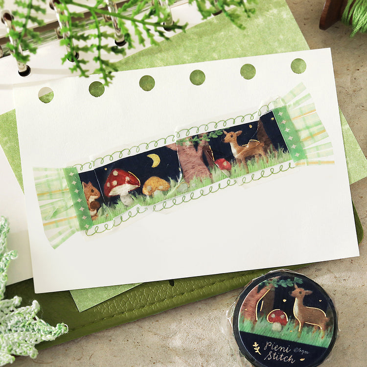 BGM Foil Stamping Masking Tape: Pienistitch — Little Forest — rolled out on paper
