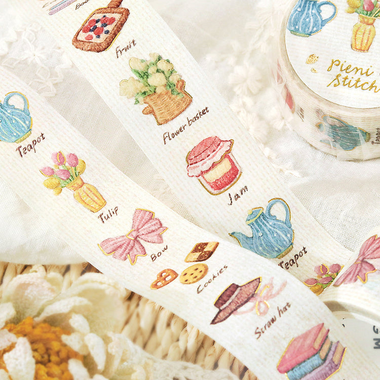 BGM Foil Stamping Masking Tape: Pienistitch — Little Room — rolled out on paper