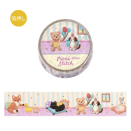 BGM Foil Stamping Masking Tape: Pienistitch — Little Party — roll front