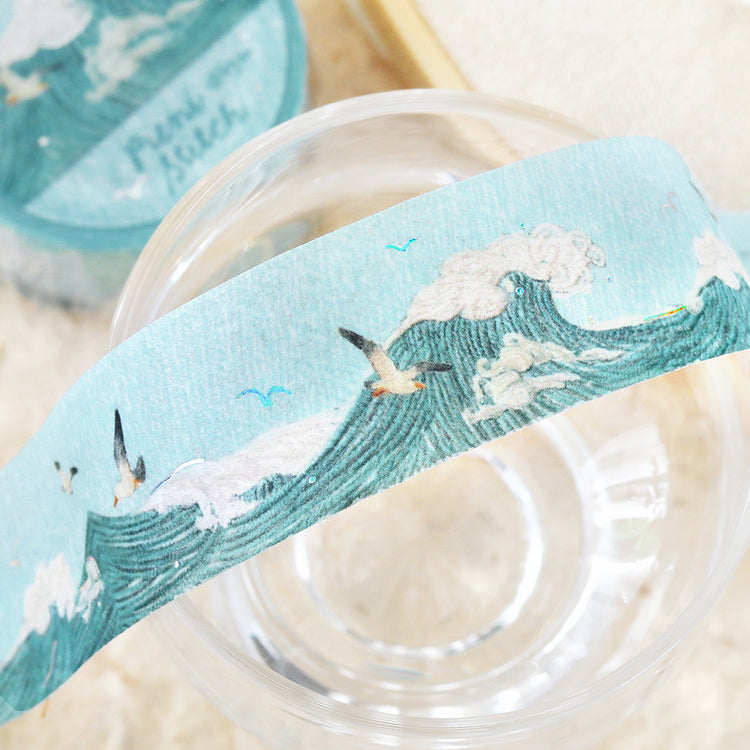 BGM Foil Stamping Masking Tape: Pienistitch — Little Sea — rolled out on paper