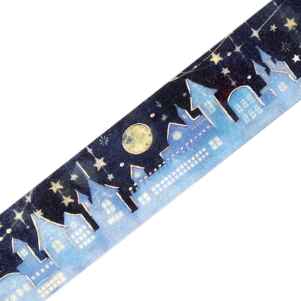 BGM Foil Stamping Masking Tape — Starlit Town — pattern detail