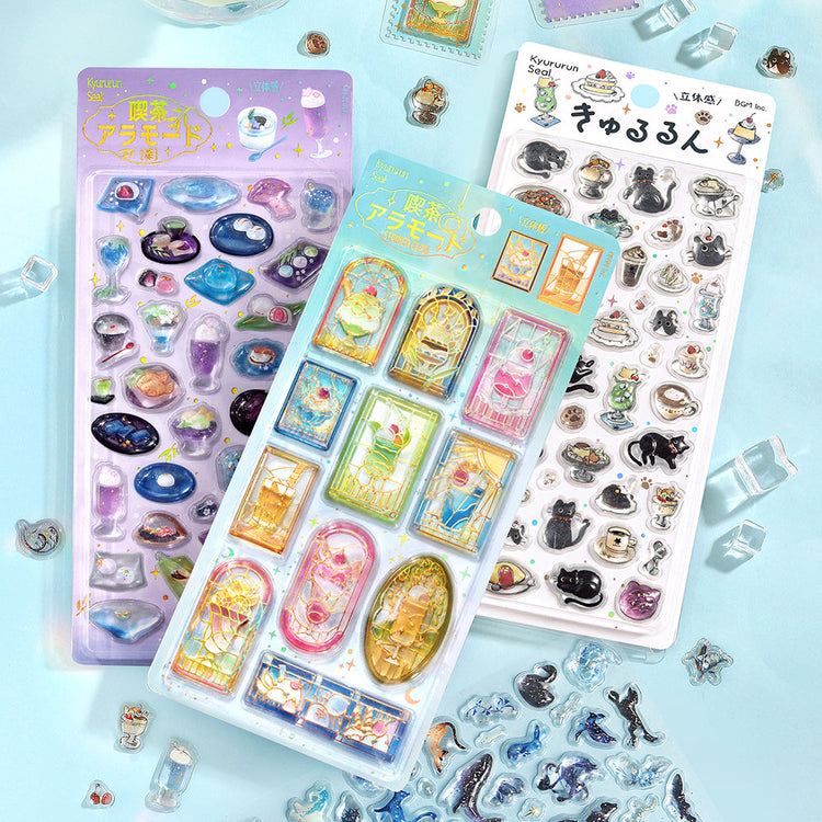 BGM Kyururun Seal — Black Cat Cafe — close-up