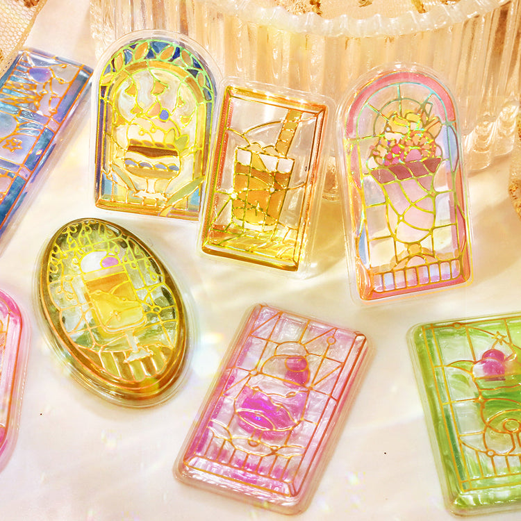 BGM Kyururun Seal — Café à la Mode Stained Glass vol.2 — applied in a journal