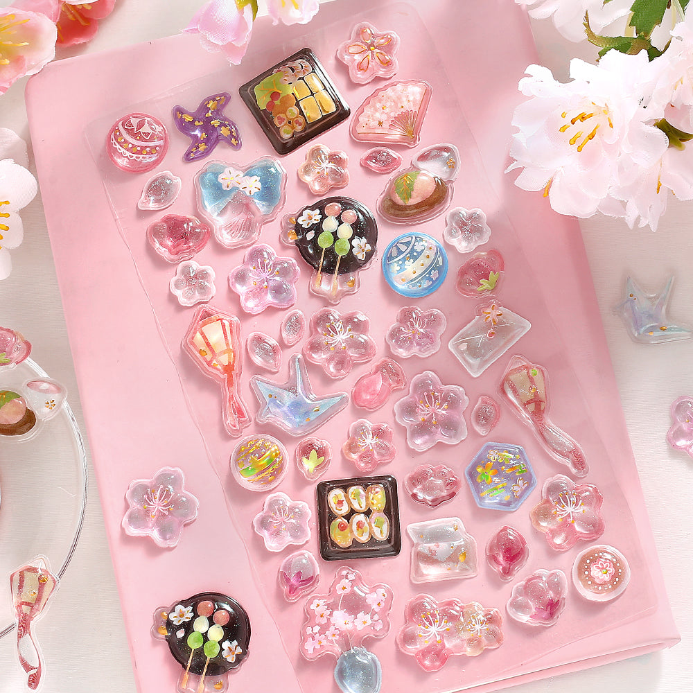 BGM Kyururun Seal — Cherry Blossoms — sticker detail