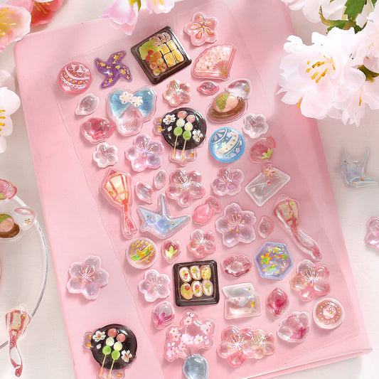 BGM Kyururun Seal — Cherry Blossoms — sticker detail