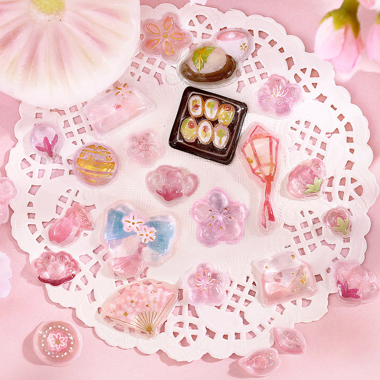 BGM Kyururun Seal — Cherry Blossoms — applied in a journal