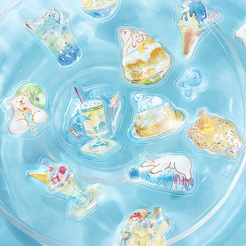 BGM Kyururun Seat Seal: Café à la Mode — Summer Limited Edition — applied in a journal