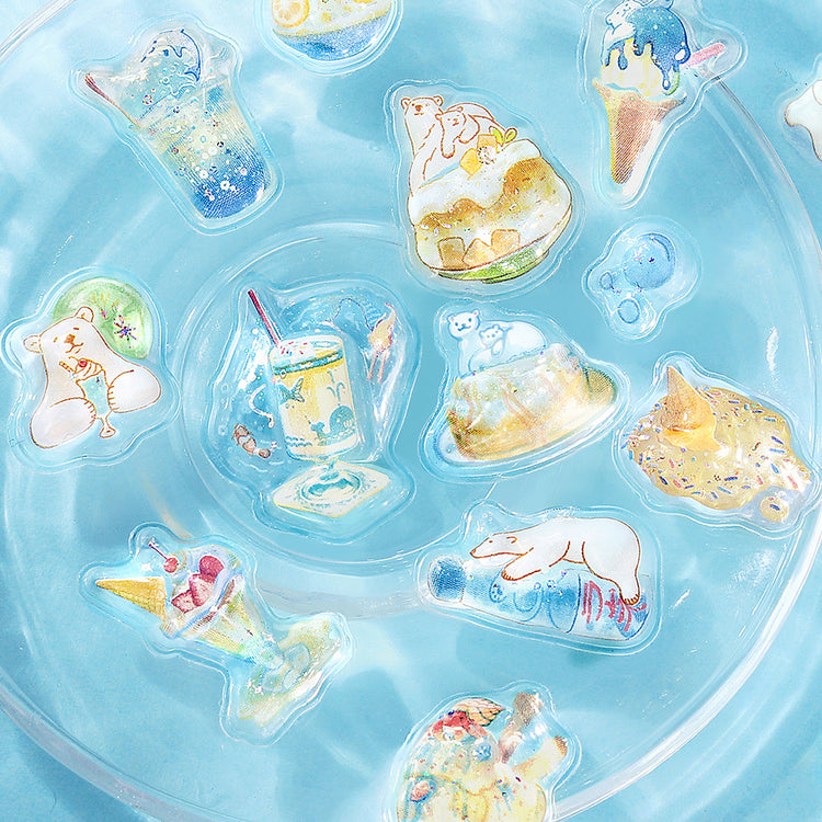 BGM Kyururun Seat Seal: Café à la Mode — Summer Limited Edition — applied in a journal